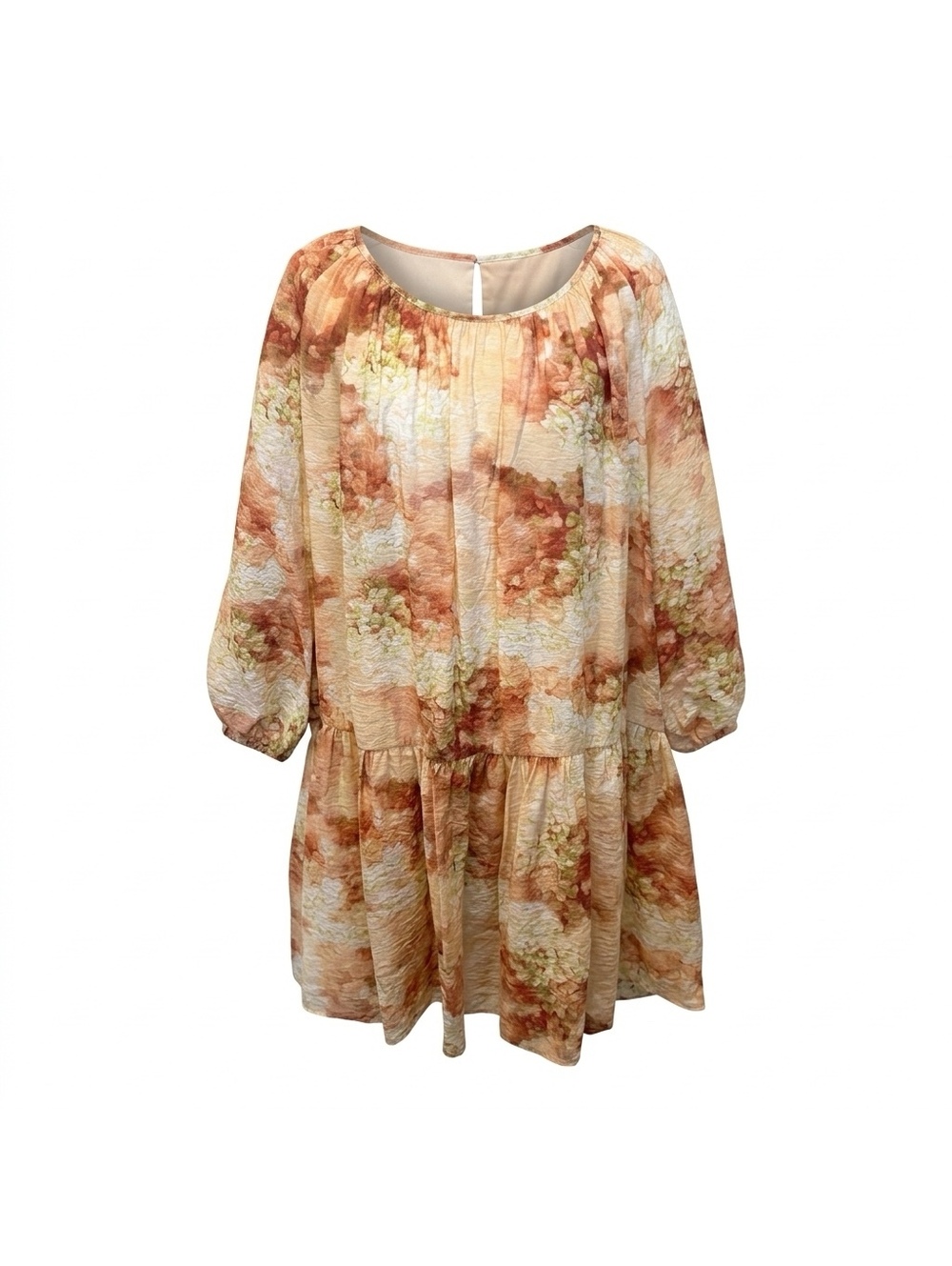 H&M Floral long sleeve tiered mini dress